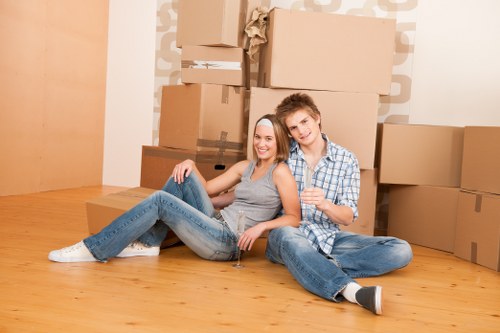 Removal team preparing a home move in Feltham