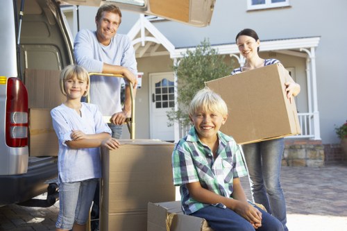 Secure furniture storage unit in Feltham with household items